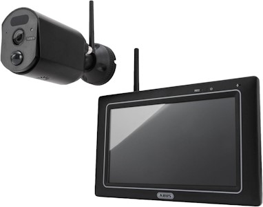 ABUS Überwachungskamera EasyLook BasicSet PPDF17000 – Kamera + tragbarer Monitor mit Touchscreen - einfache Handhabung, Bewegungserkennung, Alarm- und Aufnahme-Modus, Gegensprechfunktion, Nachtsicht 