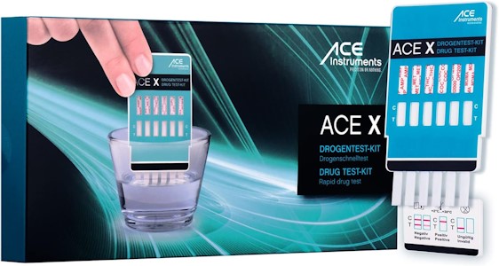ACE X Multi-Drogen-Schnelltest - Urin-Drogen-Test für Cannabis (Marihuana), Kokain, MDMA, Opiate & (Meth-) Amphetamine 