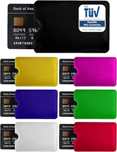 AntiSpyShop 7X RFID Schutzhüllen, TÜV geprüft, NFC Blocker - Kreditkarten, Bank-, EC Karten Abschirmung 