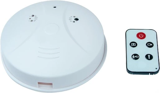 KOBERT GOODS Getarnte Überwachungs-Kamera SM01 Decken Tarnung Rauchmelder-Attrappe mit 2 Megapixel Mini-Kamera 1280x960p für Foto Ton & Video-Aufnahmen inkl Bewegungs-Erkennung und Fernbedienung [Energieklasse B]
