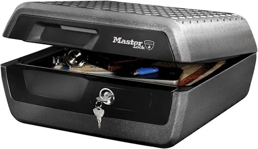 Master Lock Sicherheitskassette [Feuer- und Wasserfest] [Large] [Schlüsselschloss] LCFW30100 – Für Ausweise, A4-Dokumente, kleine Elektrogeräte, Juwelen usw. 