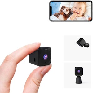 Mini Kamera 4K HD Überwachungskamera Live Übertragung Handy APP Für Innen WLAN Videoüberwachung Mit Akku Kleine WiFi Babyphone sicherheitskamera Kompakte Haustierkamera Bewegungsmelder Nachtsicht 